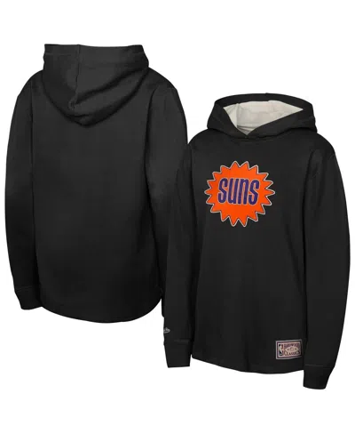 Mitchell & Ness Kids' Big Boy's And Girl's Black Phoenix Suns Hardwood Classics Lightweight Thermal Long Sleeve Hoodie T-s