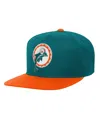 Mitchell & Ness Big Boys And Girls Aqua Miami Dolphins Team Two-tone Snapback Hat In Green