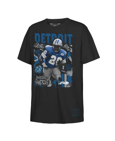 Mitchell & Ness Big Boys And Girls Barry Sanders Black Detroit Lions Star Player T-shirt In Blue