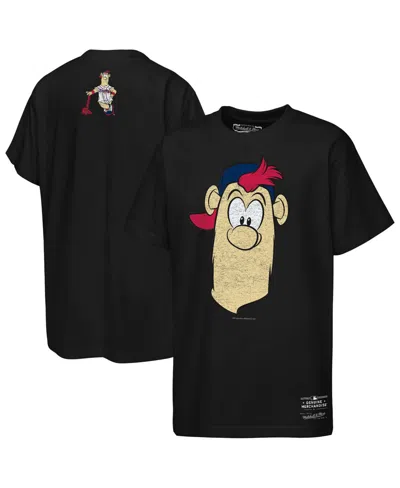 Mitchell & Ness Kids' Big Boys And Girls Black Atlanta Braves Big Face Mascot T-shirt