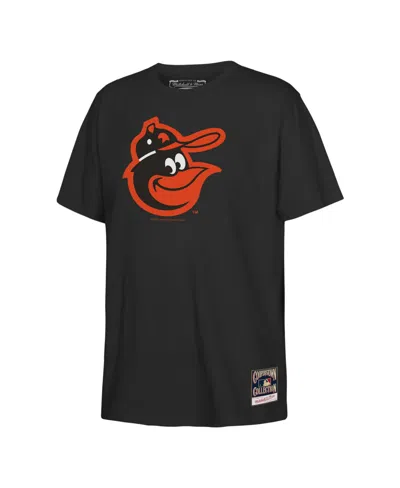 Mitchell & Ness Kids' Big Boys And Girls Black Baltimore Orioles Retro Logo T-shirt