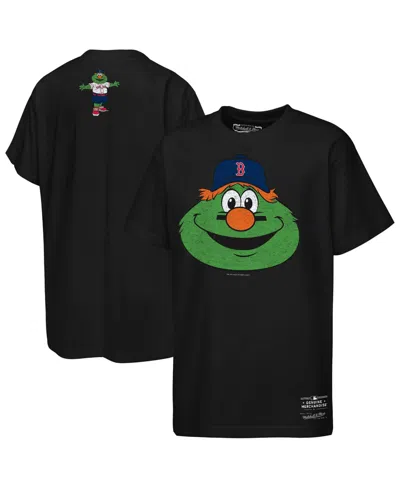 Mitchell & Ness Kids' Big Boys And Girls Black Boston Red Sox Big Face Mascot T-shirt