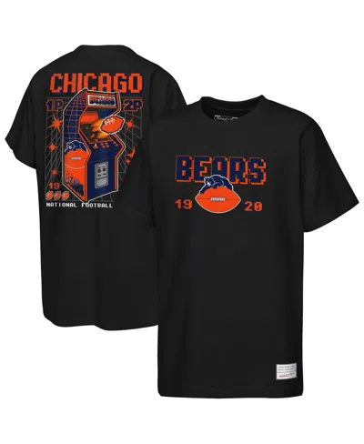 Mitchell & Ness Kids' Big Boys' And Girls' Black Chicago Bears Retro Arcade T-shirt