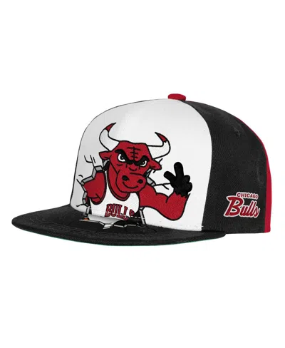 Mitchell & Ness Kids' Big Boys And Girls Black Chicago Bulls Mascot Snapback Hat
