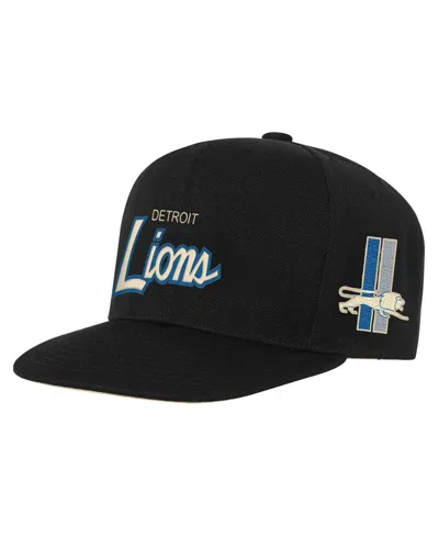 Mitchell & Ness Kids' Big Boys And Girls Black Detroit Lions Team Script Snapback Hat