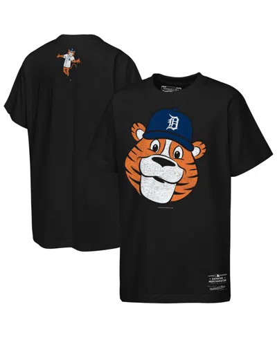 Mitchell & Ness Kids' Big Boys And Girls Black Detroit Tigers Big Face Mascot T-shirt