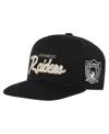 Mitchell & Ness Big Boys And Girls Black Las Vegas Raiders Cream Team Script Snapback Hat In Black