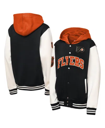 Mitchell & Ness Kids' Big Boys' And Girls' Black Philadelphia Flyers Rink Side Full-snap Fleece Jacket
