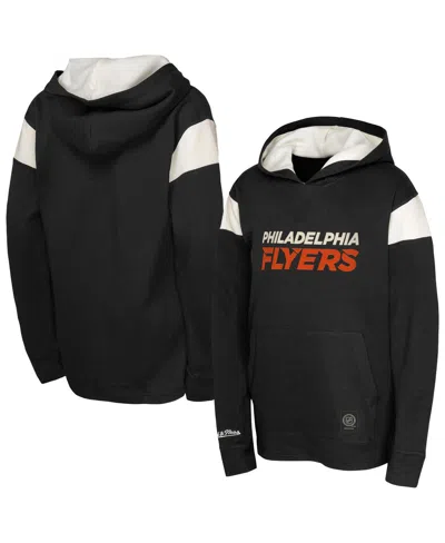 Mitchell & Ness Kids' Big Boys And Girls Black Philadelphia Flyers Thermal Lightweight Pullover Hoodie