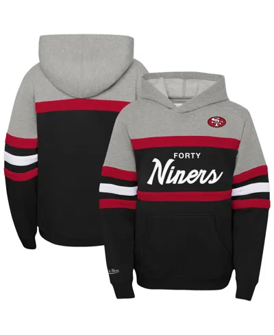 Mitchell & Ness Kids' Big Boys And Girls Black San Francisco 49ers Throwback Head Coach Pullover Hoodie