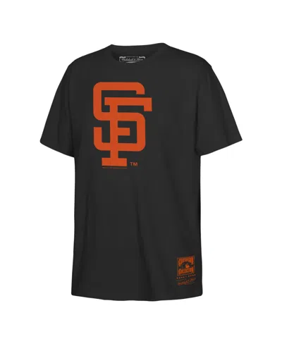 Mitchell & Ness Kids' Big Boys And Girls Black San Francisco Giants Retro Logo T-shirt
