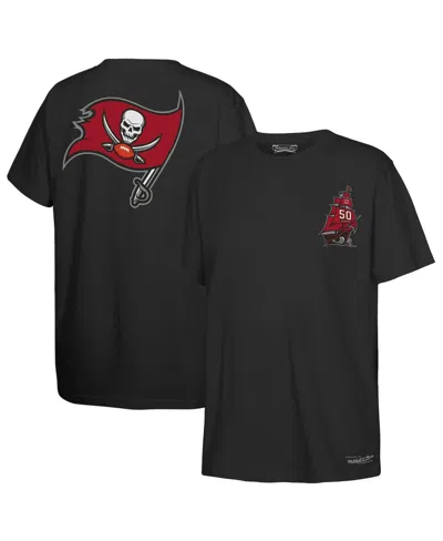 Mitchell & Ness Kids' Big Boys And Girls Black Tampa Bay Buccaneers 50th Anniversary Ship Sword T-shirt