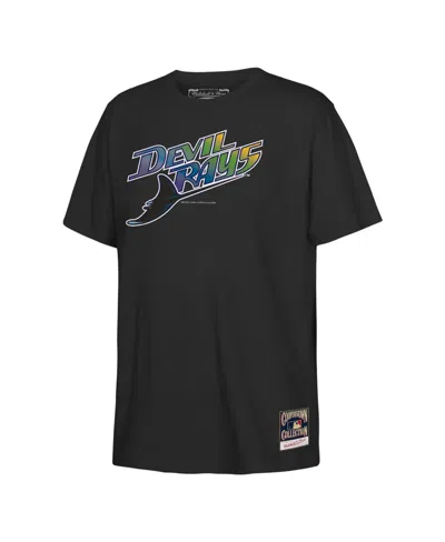 Mitchell & Ness Kids' Big Boys And Girls Black Tampa Bay Rays Retro Logo T-shirt