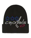 Mitchell & Ness Big Boys And Girls Black Washington Capitals Neon Line Lights Cuffed Knit Hat In Black