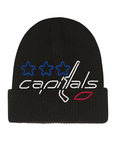 Mitchell & Ness Kids' Big Boys And Girls Black Washington Capitals Neon Line Lights Cuffed Knit Hat