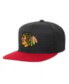 Mitchell & Ness Big Boys And Girls Black/red Chicago Blackhawks Core Team Two-tone Snapback Hat In Multi