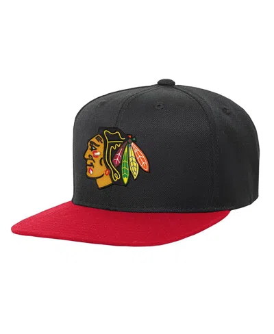 Mitchell & Ness Big Boys And Girls Black/red Chicago Blackhawks Core Team Two-tone Snapback Hat In Multi