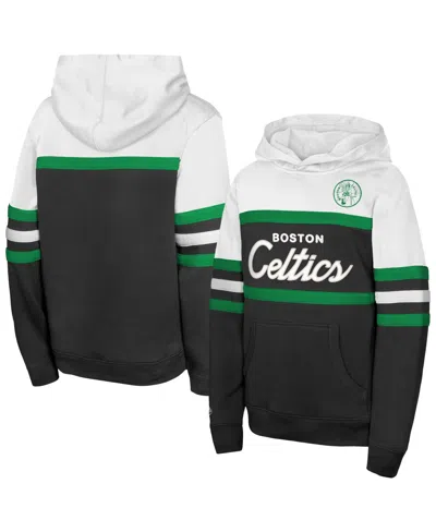 Mitchell & Ness Kids' Big Boys' And Girls' Black/white Boston Celtics Vintage Head Coach Hoodie In Black,white