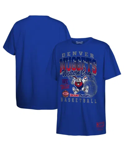 Mitchell & Ness Kids' Big Boys And Girls Blue Denver Nuggets 2025 Nba Playoffs Retro Monumental T-shirt
