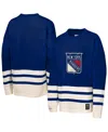 Mitchell & Ness Big Boys And Girls Blue New York Rangers Chainstitch Heavyweight Long Sleeve T-shirt In Blue