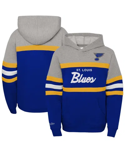 Mitchell & Ness Kids' Big Boys And Girls Blue St. Louis Blues Head Coach Pullover Hoodie