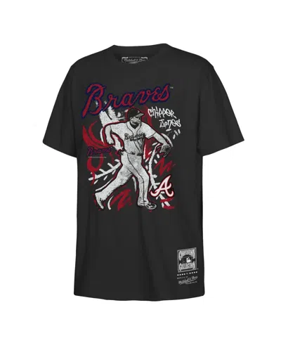 Mitchell & Ness Kids' Big Boys And Girls Chipper Jones Black Atlanta Braves Chalked Up Player T-shirt