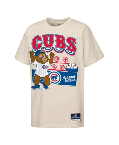 Mitchell & Ness Kids' Big Boys And Girls Cream Chicago Cubs Step Back Up Mascot T-shirt In Neutral