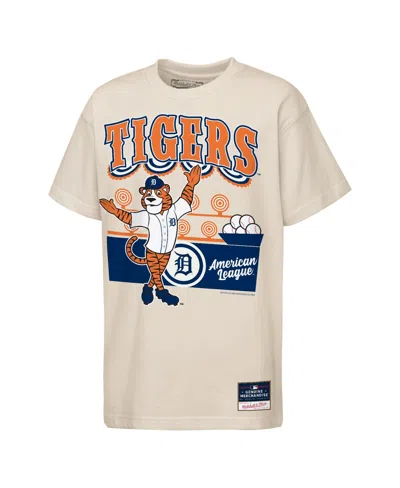 Mitchell & Ness Kids' Big Boys And Girls Cream Detroit Tigers Step Back Up Mascot T-shirt In Neutral