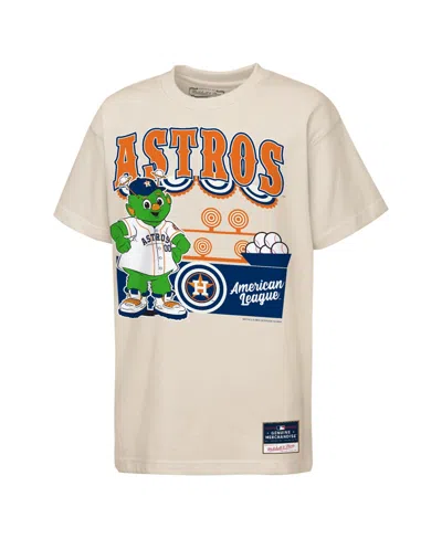 Mitchell & Ness Kids' Big Boys And Girls Cream Houston Astros Step Back Up Mascot T-shirt In White