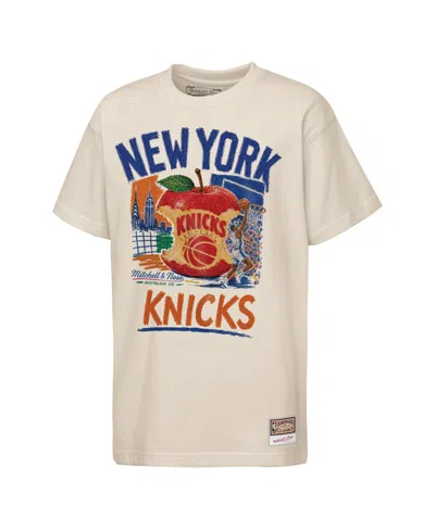 Mitchell & Ness Kids' Big Boys And Girls Cream New York Knicks Big Apple Energy T-shirt In White