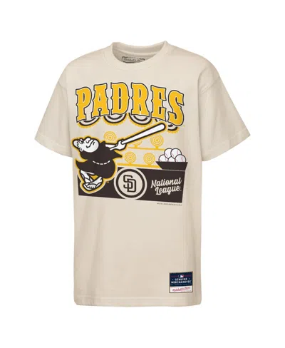 Mitchell & Ness Kids' Big Boys And Girls Cream San Diego Padres Step Back Up Mascot T-shirt In Neutral