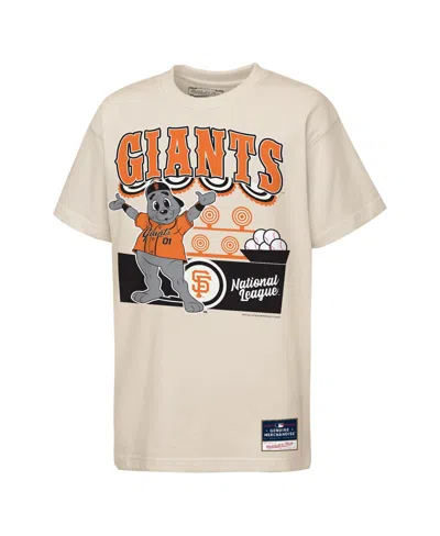 Mitchell & Ness Kids' Big Boys And Girls Cream San Francisco Giants Step Back Up Mascot T-shirt In Neutral