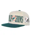 Mitchell & Ness Big Boys And Girls Cream/aqua Miami Dolphins Across The Board Vintage Snapback Hat In Multi