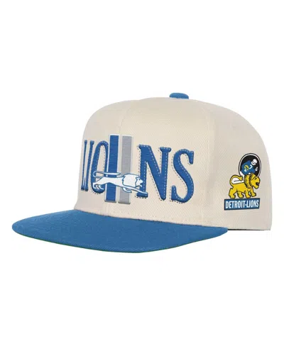 Mitchell & Ness Kids' Big Boys And Girls Cream/blue Detroit Lions Across The Board Vintage Snapback Hat