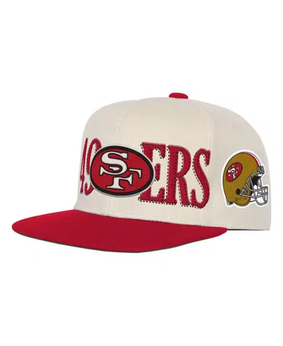 Mitchell & Ness Kids' Big Boys And Girls Cream/scarlet San Francisco 49ers Across The Board Vintage Snapback Hat In Multi