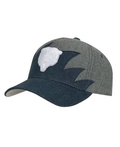 Mitchell & Ness Kids' Big Boys' And Girls' Denim Chicago Bears Sharktooth Pro Pinch Adjustable Hat In Gray