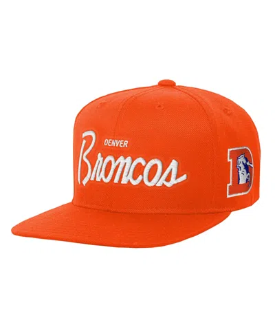 Mitchell & Ness Kids' Big Boys And Girls Denver Broncos Head Coach Flat Brim Snapback Baseball Cap In Orange