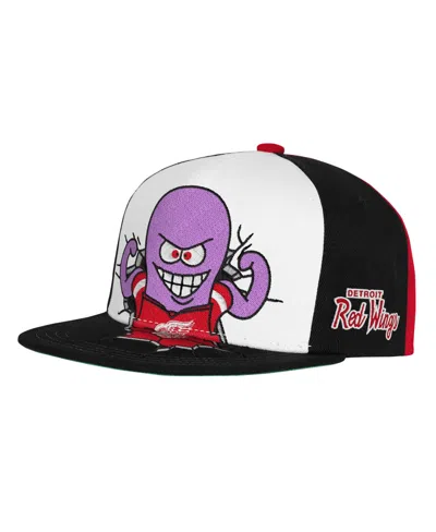 Mitchell & Ness Kids' Big Boys And Girls Detroit Red Wings Embroidered Mascot Snapback Baseball Cap In Black