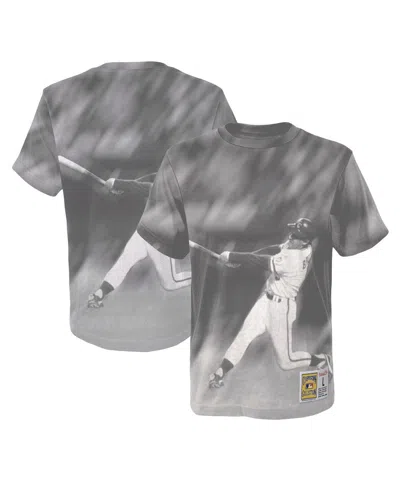 Mitchell & Ness Kids' Big Boys And Girls George Brett White Kansas City Royals Sublimated Player T-shirt In Gray