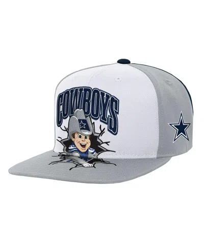 Mitchell & Ness Kids' Big Boys And Girls Gray Dallas Cowboys Team Mascot Snapback Hat In Multi