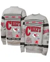 Mitchell & Ness Big Boys And Girls Gray Kansas City Chiefs Throwback All-over Print Fleece Sweatshirt In Gray