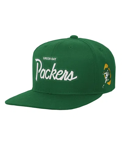 Mitchell & Ness Kids' Big Boys' And Girls' Green Bay Packers Head Coach Flat Brim Snapback Hat
