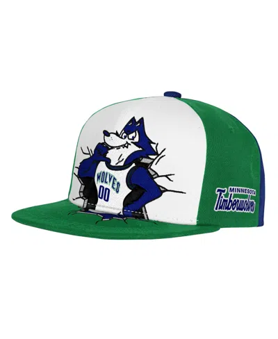 Mitchell & Ness Kids' Big Boys And Girls Green Minnesota Timberwolves Mascot Snapback Hat
