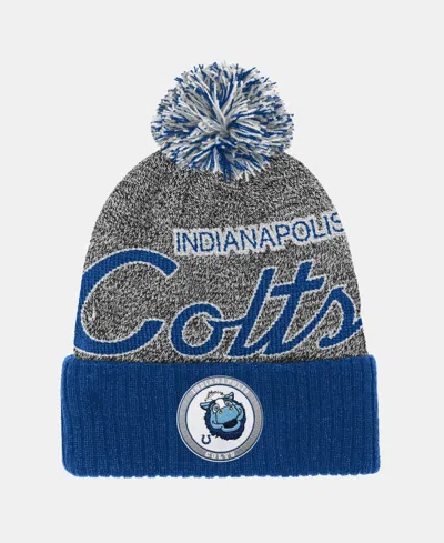 Mitchell & Ness Kids' Big Boys And Girls Indianapolis Colts Cuffed Knit Pom Beanie In Gray