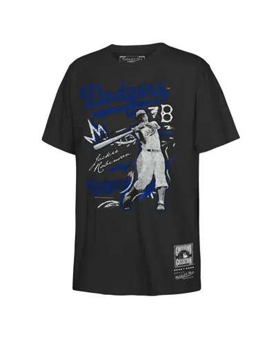 Mitchell & Ness Kids' Big Boys And Girls Jackie Robinson Black Brooklyn Dodgers Chalked Up Player T-shirt