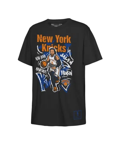 Mitchell & Ness Kids' Big Boys And Girls Jalen Brunson Black New York Knicks Chalked Up Player Name & Number T-shirt