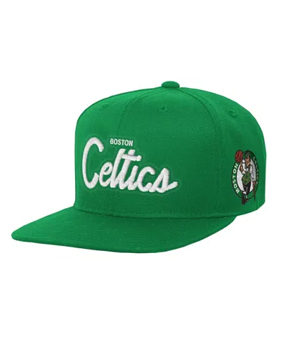 Mitchell & Ness Kids' Big Boys' And Girls' Kelly Green Boston Celtics Head Coach Flat Brim Snapback Hat