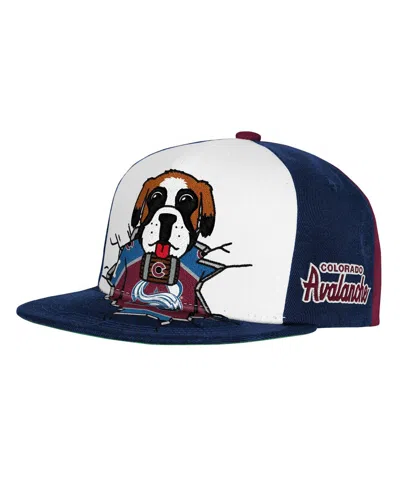 Mitchell & Ness Kids' Big Boys And Girls Maroon Colorado Avalanche Mascot Snapback Hat In Blue