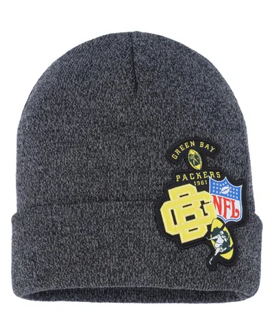 Mitchell & Ness Kids' Big Boys And Girls  Black Green Bay Packers Xl Logo Cuffed Knit Hat