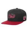 Mitchell & Ness Big Boys And Girls  Black Miami Heat Team Script Snapback Hat In Black